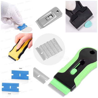 Genuscars scraper tool set featuring various blades and handles for surface cleaning
