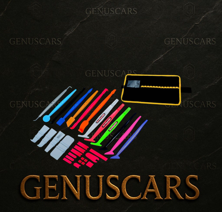 18-in-1 Pro Wrap Sticks Set – Magnetic Squeegees & Felt Cloths for Vinyl Wrap | GenusCars