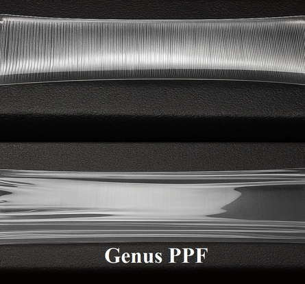 Genus PPF Clear Film Close up showing high clarity and material structure